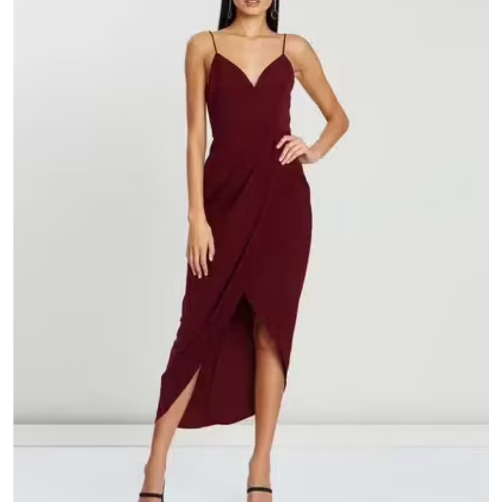 Shona Joy Core Cocktail Dress Burgundy